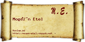 Mogán Etel névjegykártya